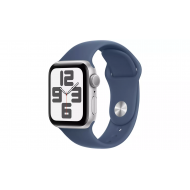 Apple Watch SE 2024 2nd Generation (GPS, 40mm) - Silver Aluminium Case with S/M Denim Sport Band 