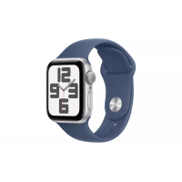 Apple Watch SE 2024 2nd Generation (GPS, 40mm) - Silver Aluminium Case with S/M Denim Sport Band 