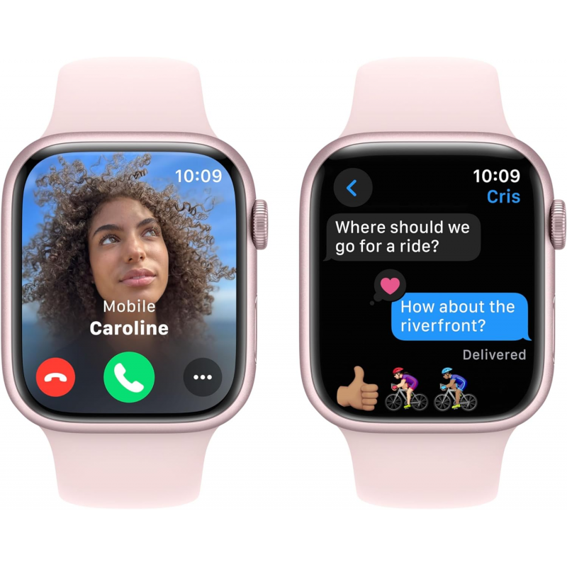 Apple Watch Series 9 (GPS, 41mm) - Pink Aluminium Case with M/L Light Pink Sport Band