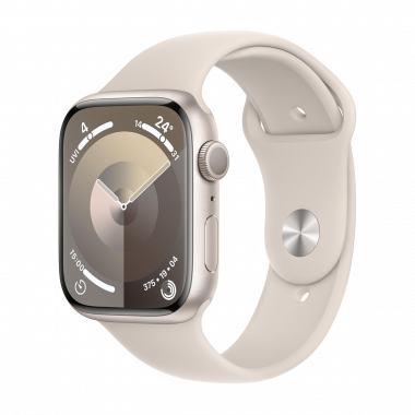 Apple Watch Series 9 (GPS, 45mm) - Starlight Aluminium Case with S/M Starlight Sport Band