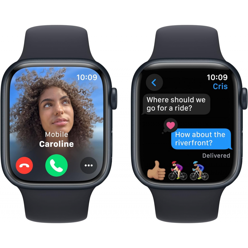 Apple Watch Series 9 (GPS, 45mm) - Midnight Aluminium Case with M/L Midnight Sport Band