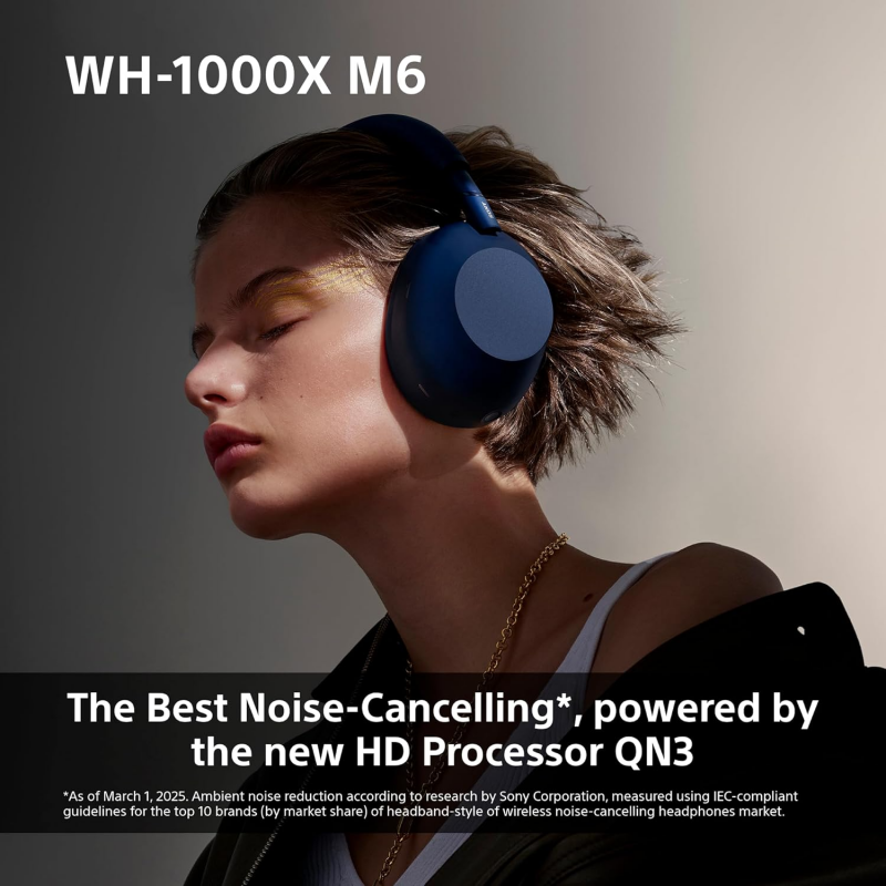 Sony WH-1000XM6 Wireless Noise Cancelling Headphones - Midnight Blue